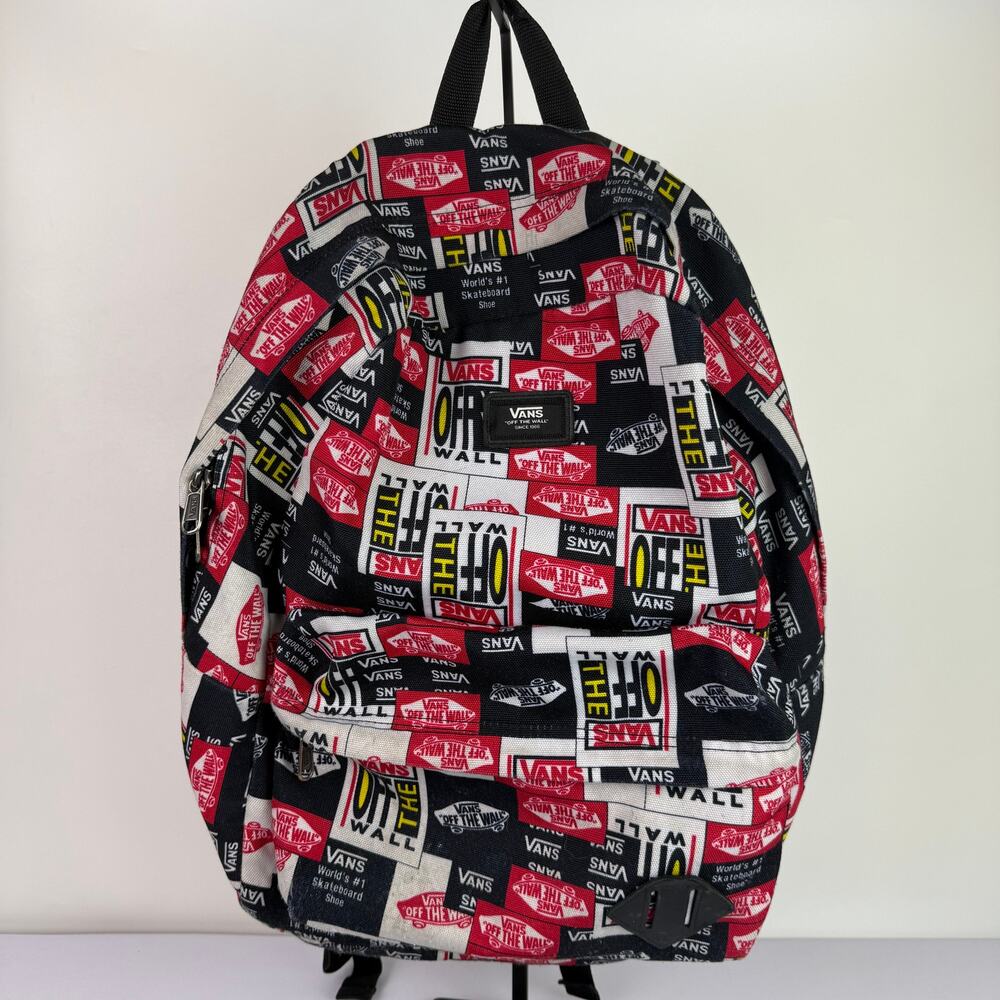 Vans Old Skool III Backpack Red Black White 18 inch Dual Strap Computer Bag